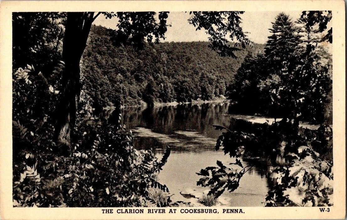 1930\'S. THE CLARION RIVER AT COOKSBURG, PA. POSTCARD II10