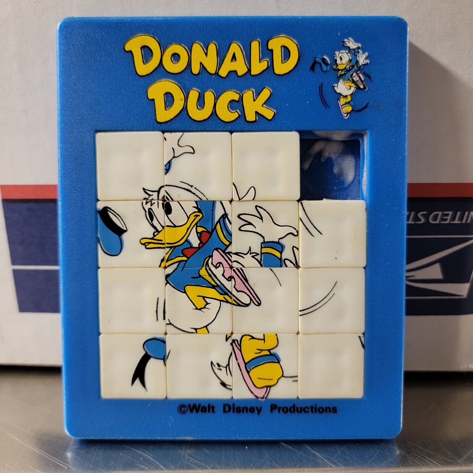 Vtg Disney's Donald Duck 80s Slide Puzzle Antique Toy Brain Teaser