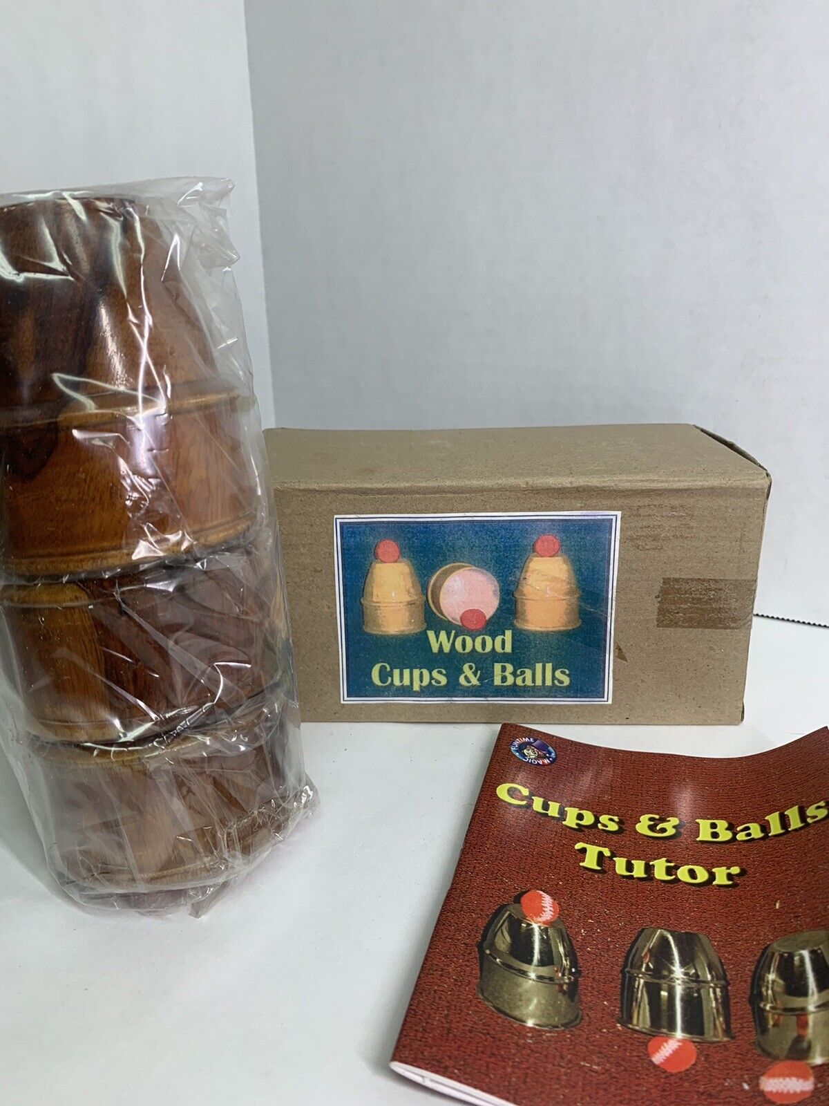 Wooden Cups and Balls~Deluxe Wood Version of Classic Magic Trick~Cup & Ball Set