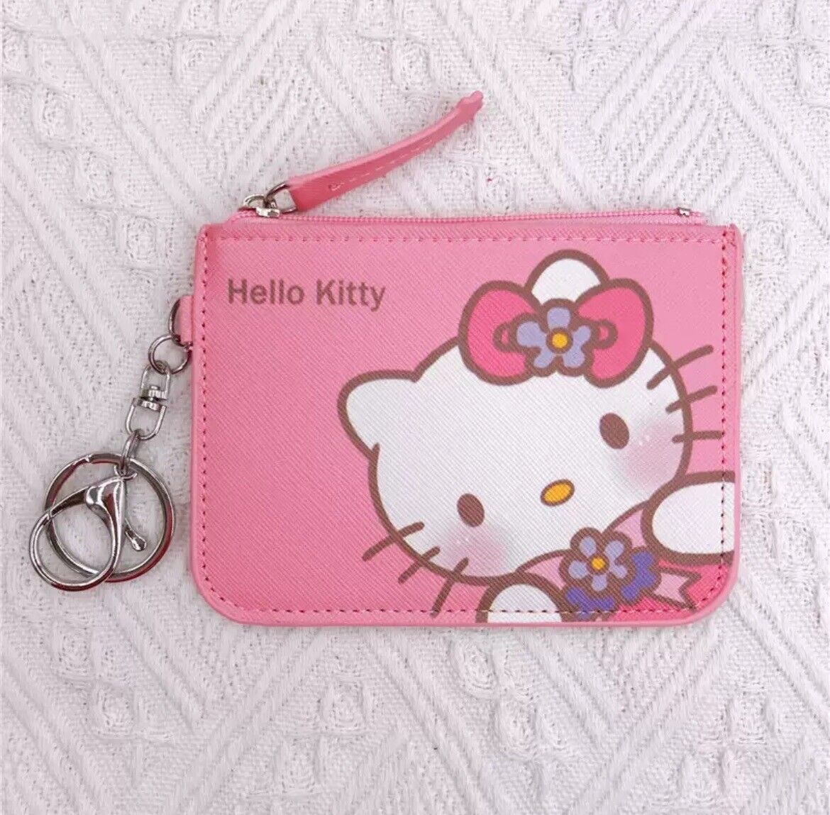 Sanrio Hello Kitty Wallet ID Card Holder Keychain New US Seller