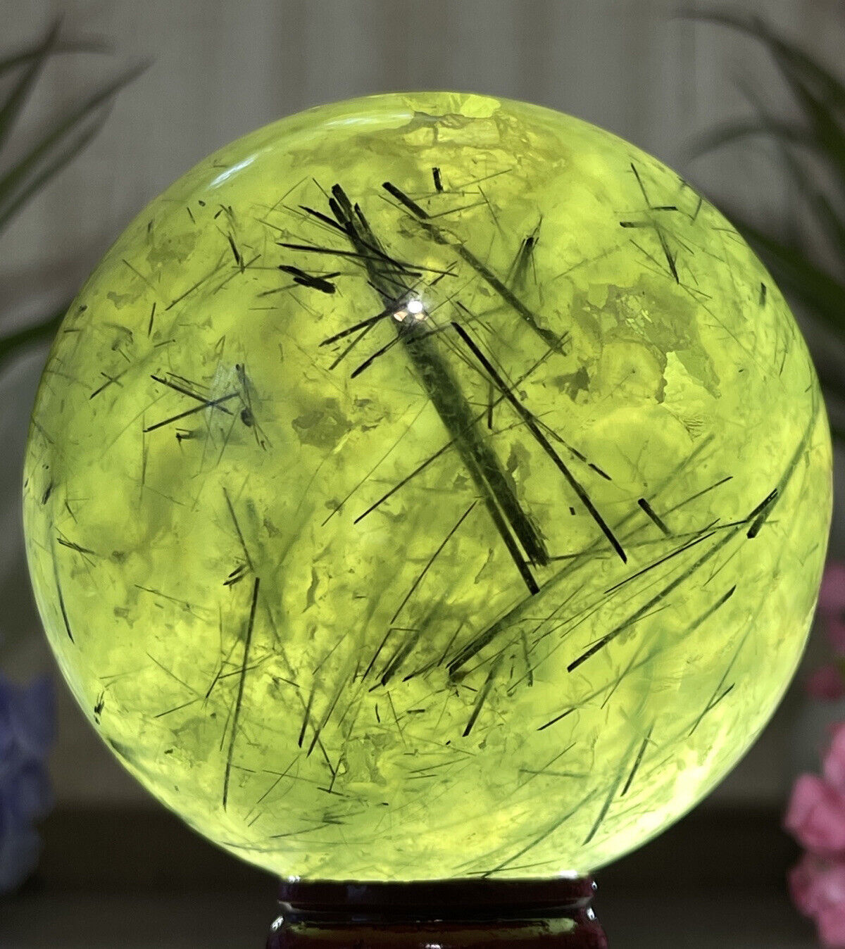 70mm PREHNITE EPIDOTE SPHERE 💚496g Green Mineral Reiki Chakra Gem Witch Crystal