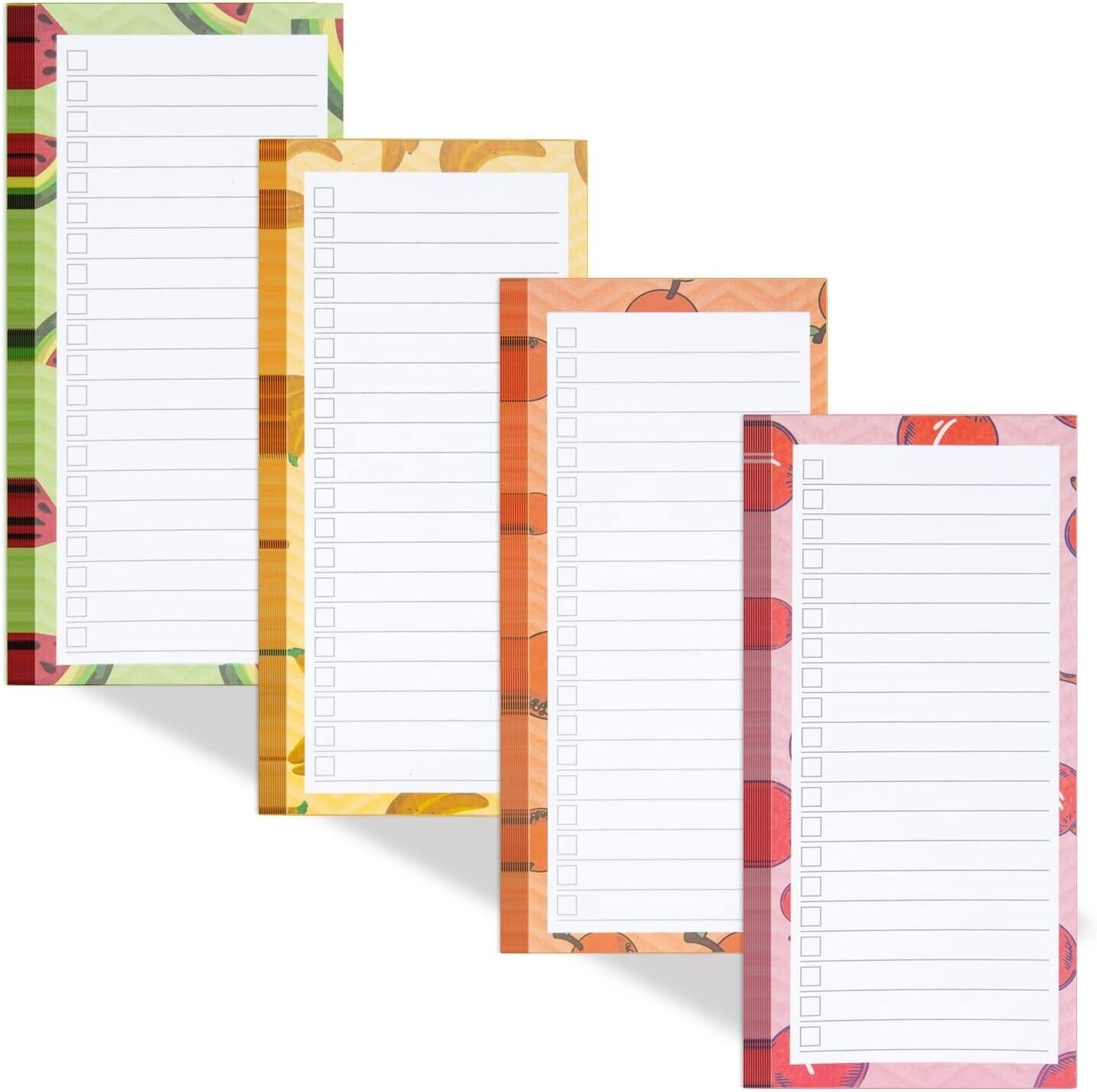4 Pack Magnetic Notepads for Refrigerator Grocery List Magnet Pad for Fridge Fru