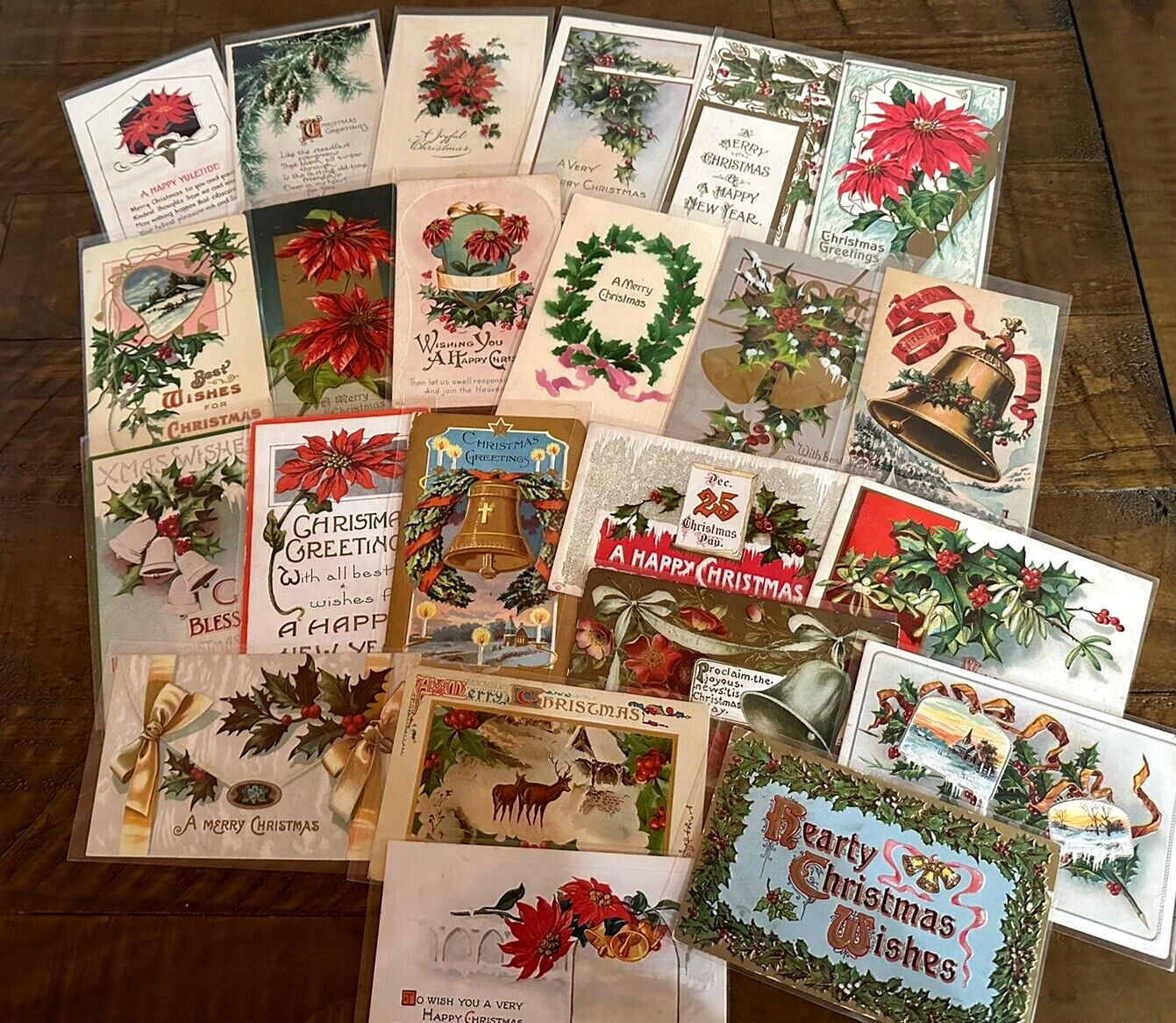 Lot of 22 ~Vintage Antique ~Christmas Postcards~Early 1900's~ in Sleeves~k155