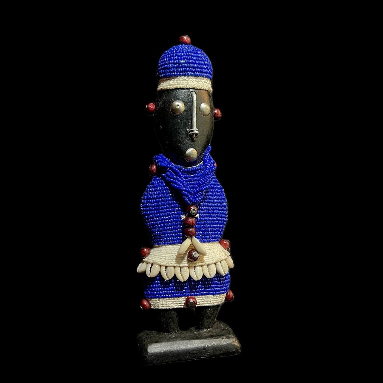 African Tribal Namji Dol Blue wooden vintage hand carved Home Décor statue-G1120