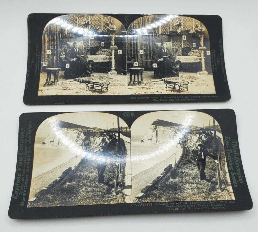 1900s Keystone View Co Eye Comfort Depth Perception Series 2 Stereoscopic Cards