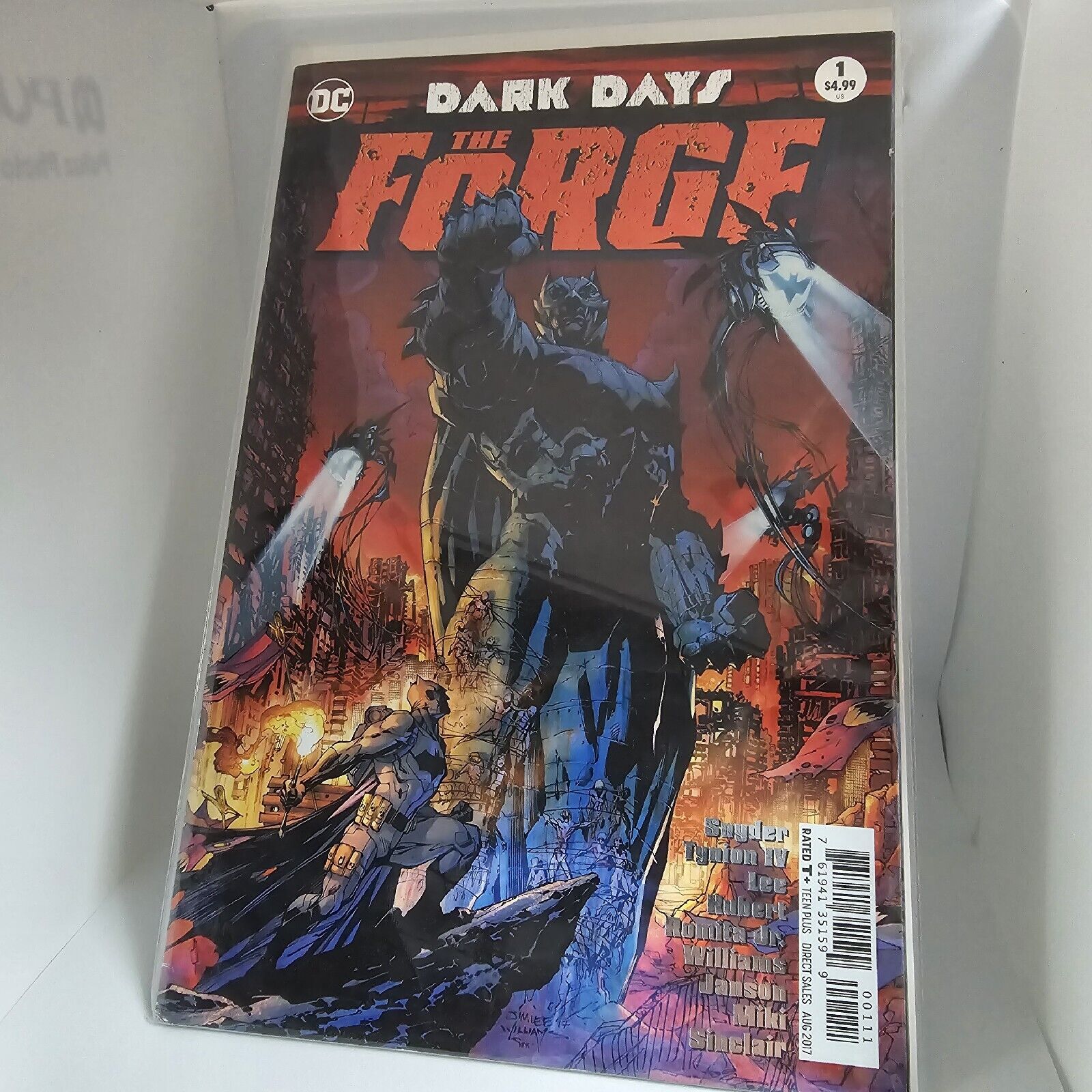 DARK DAYS THE FORGE #1 DC 2017 BATMAN METAL SNYDER RED FOIL JJIM LEE VARIANT