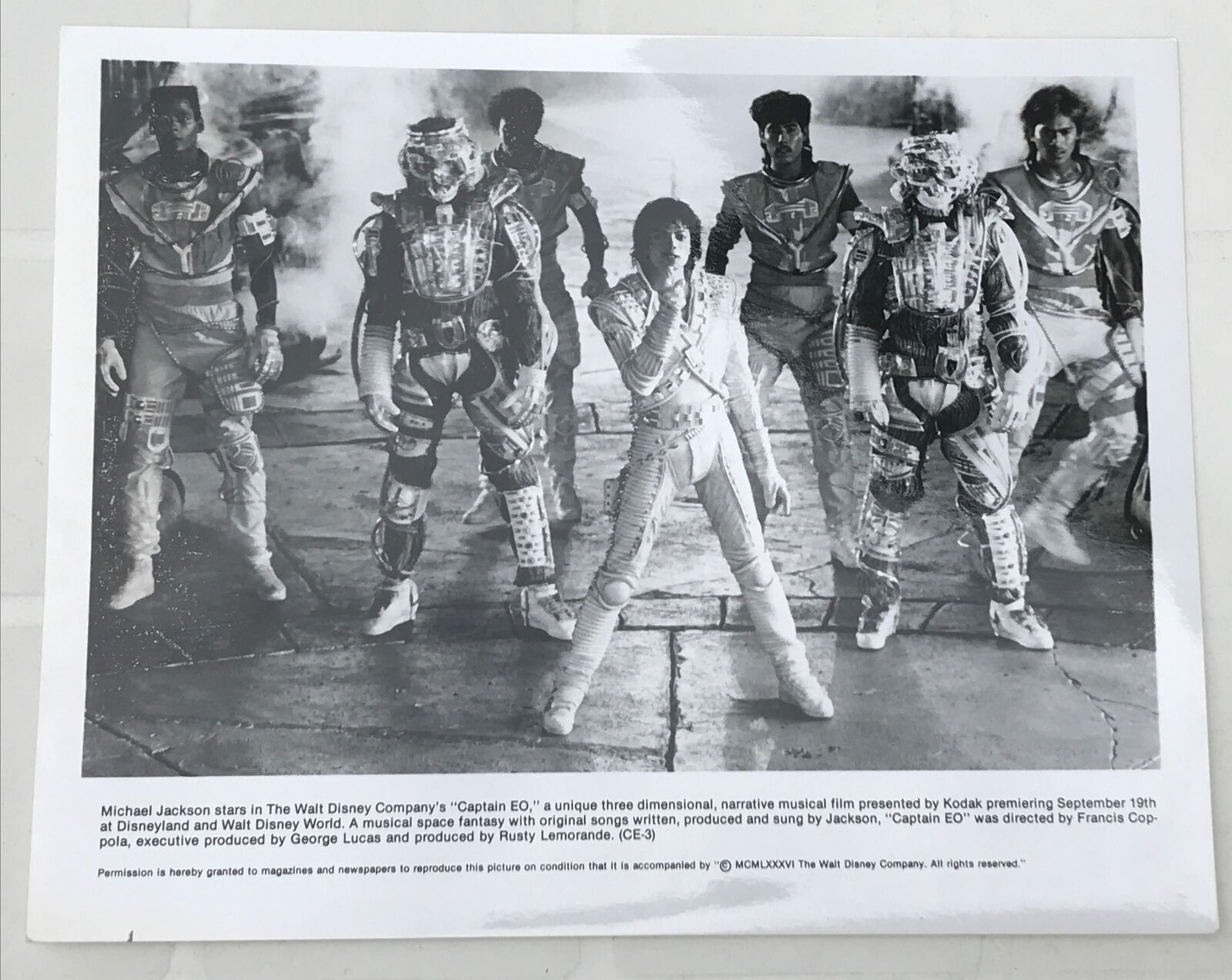 Original Michael Jackson Captain EO B&W 8x10 Press Photo Wire The Jacksons