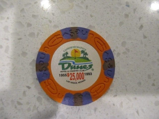 $25000 Dunes Hotel Country Club Casino + FREE Mystery Las Vegas Bonus Poker Chip