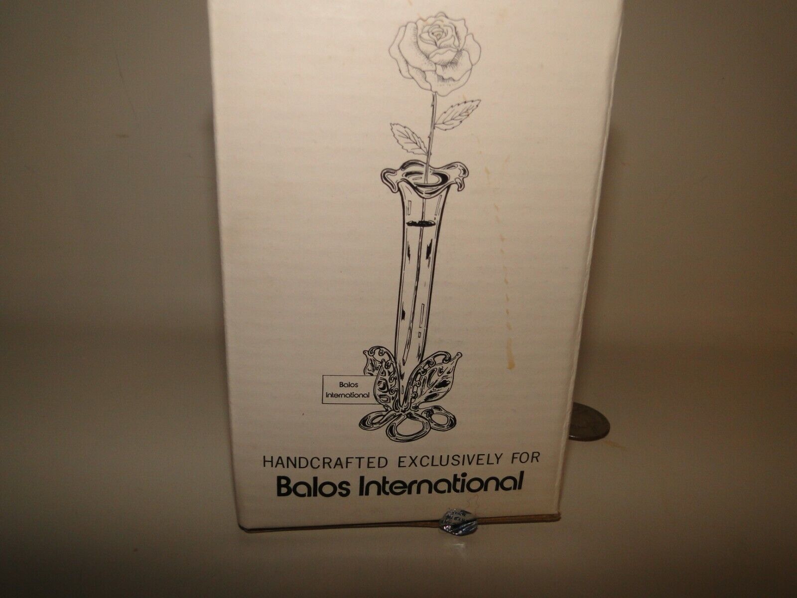 Balos International Blown Glass Bud Vase, Flower Bloom Shape with Leave & Buds