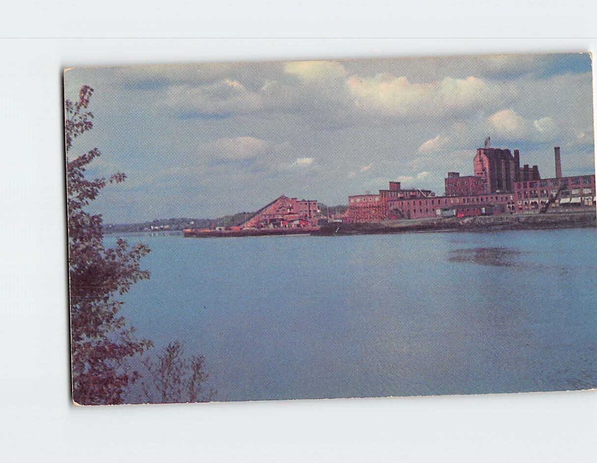 Postcard Looking North On The Penobscot River at Bangor, Maine