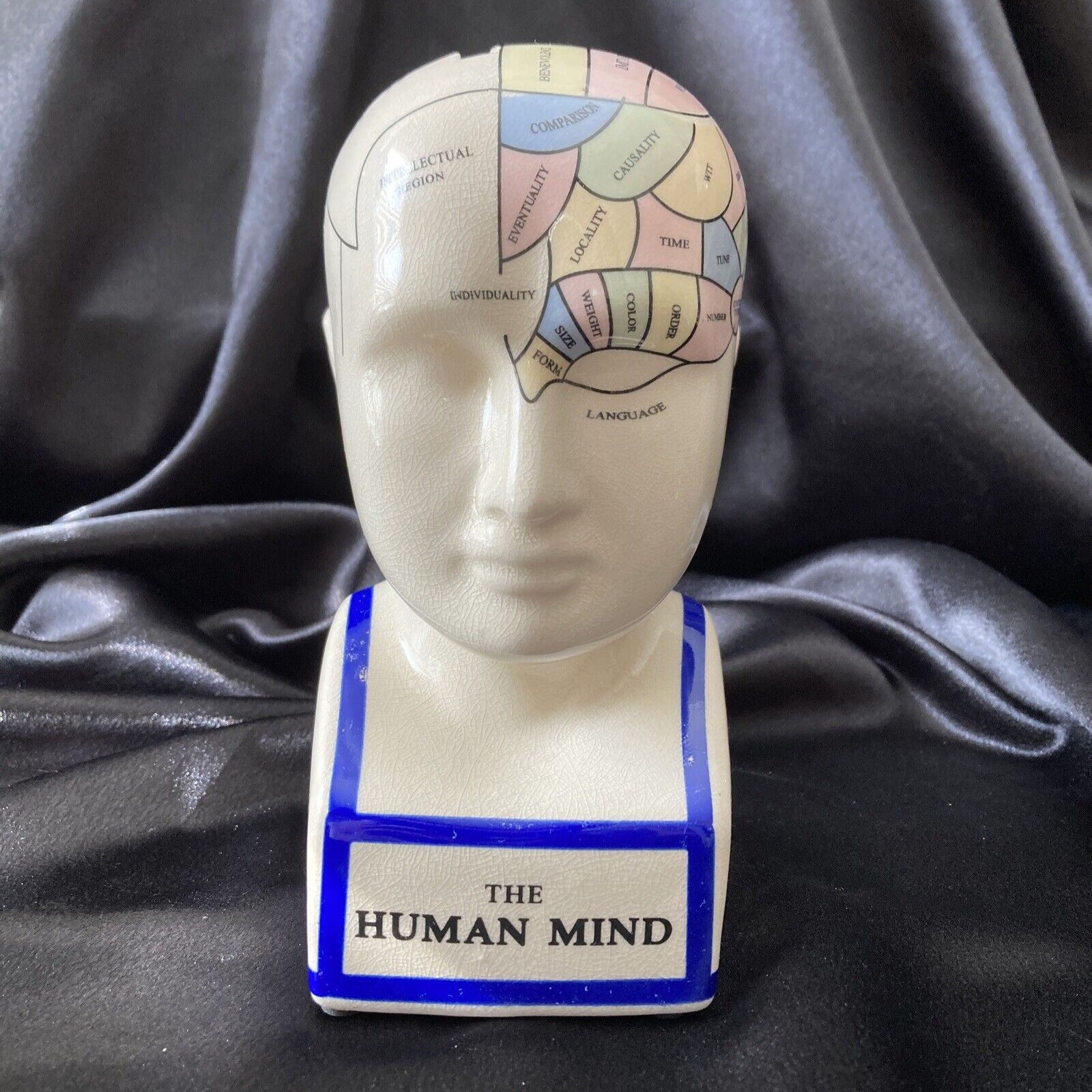Vintage Ceramic “The Human Kind” Piggy Bank Head Mind Brain Functions Psychology