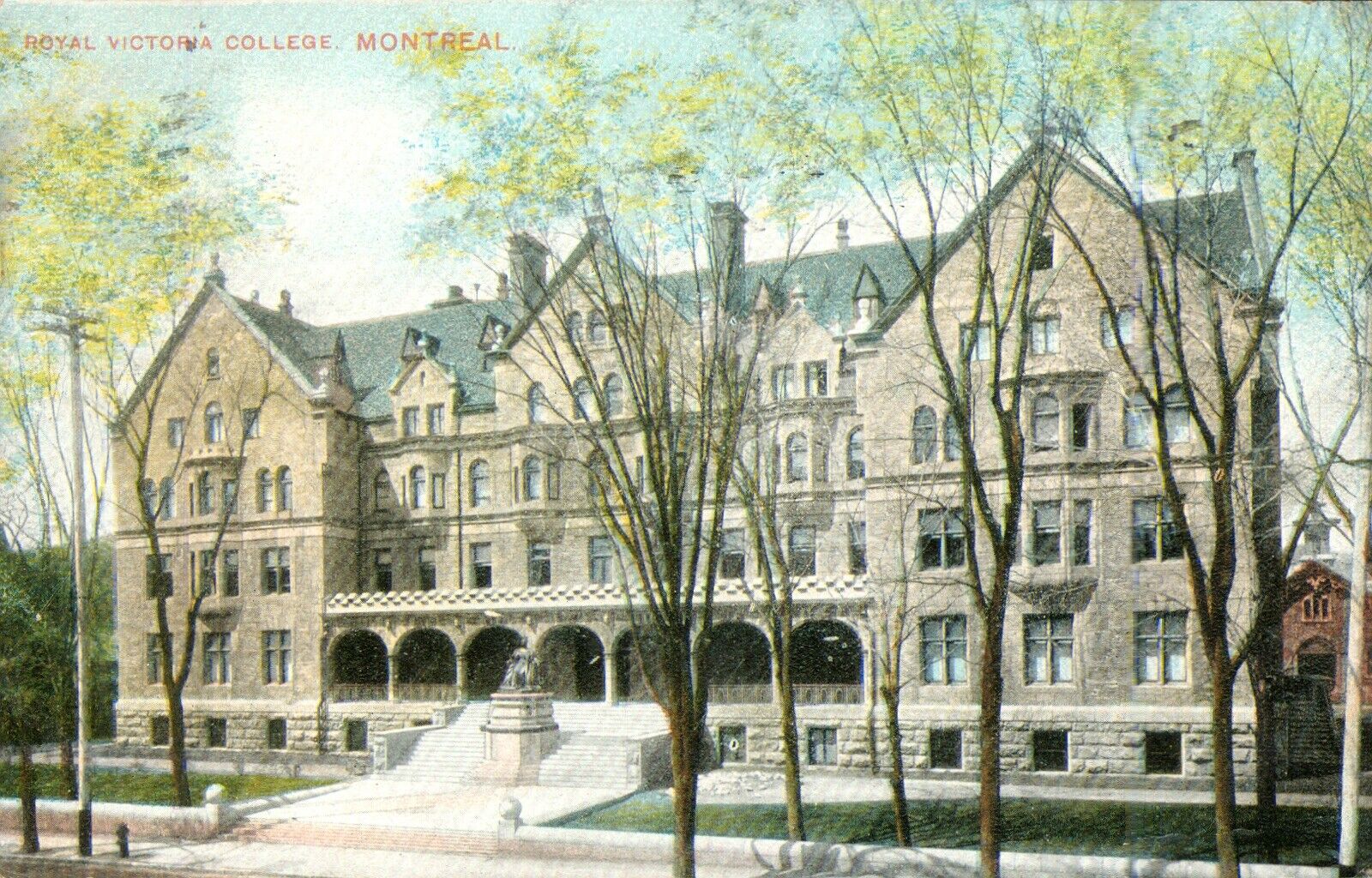 MONTREAL, Royal Victoria College, CANADA 1907 Antique POSTCARD Stamped