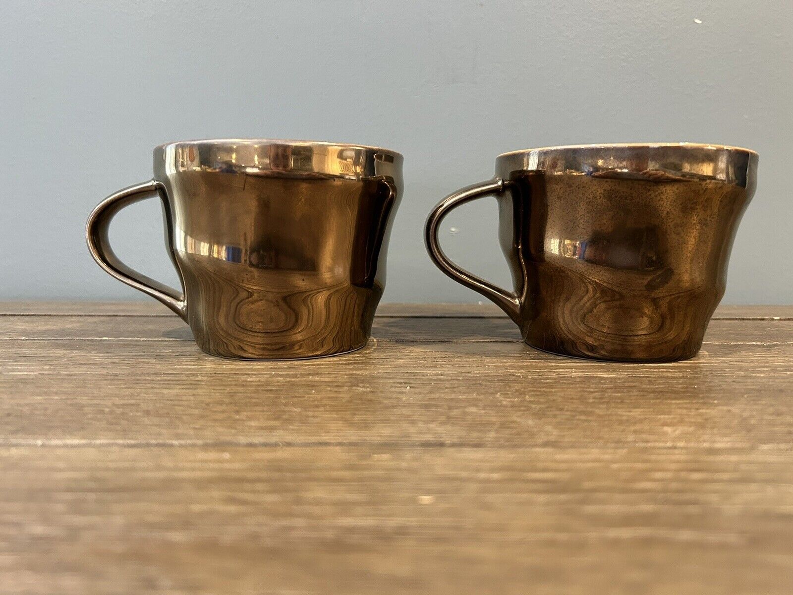 Starbucks 2013 Mug W/ Bronze Metallic Finish, 12 oz (Set Of 2)