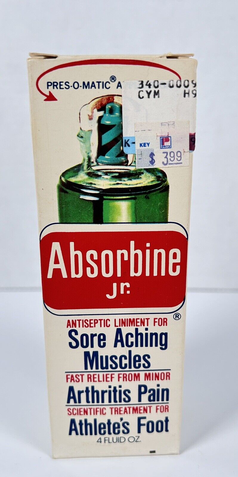 VINTAGE 1970s ABSORBINE JR Liniment Medical W.F. YOUNG Made In USA RARE
