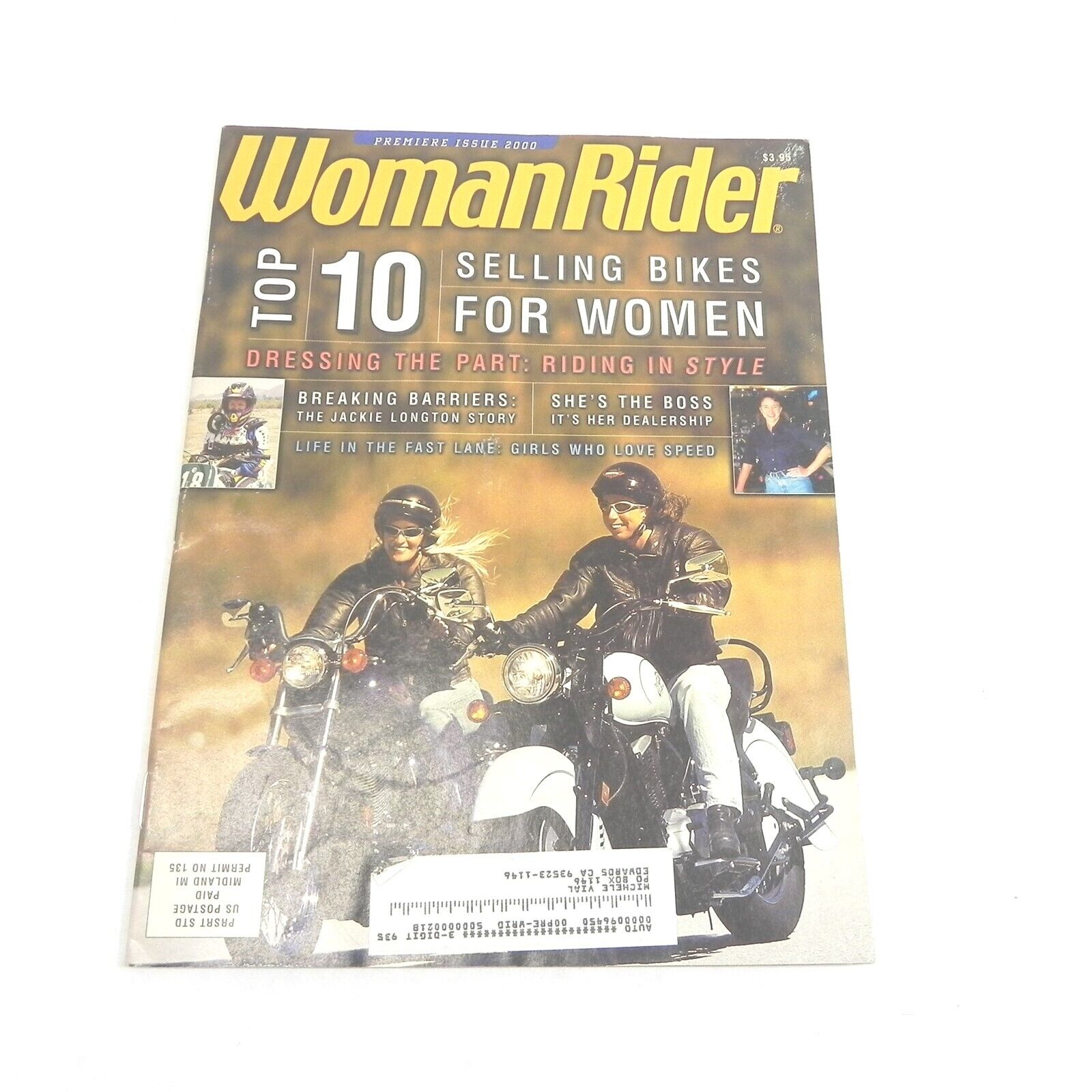 VINTAGE 2000 WOMAN RIDER MOTORCYCLE MAGAZINE SINGLE ISSUE HARLEYS CRUISERS