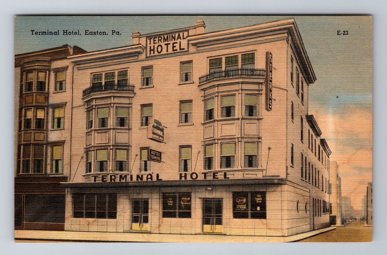 Easton PA-Pennsylvania, Terminal Hotel, Advertising, Antique Vintage Postcard