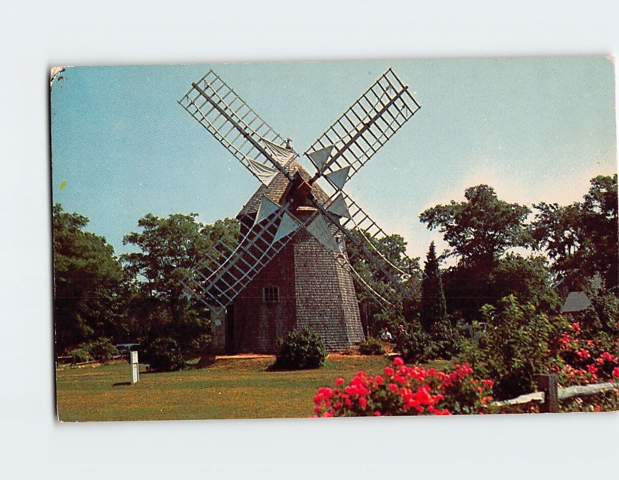 Postcard Oldest Windmill on the Cape at Eastham Massachusetts USA