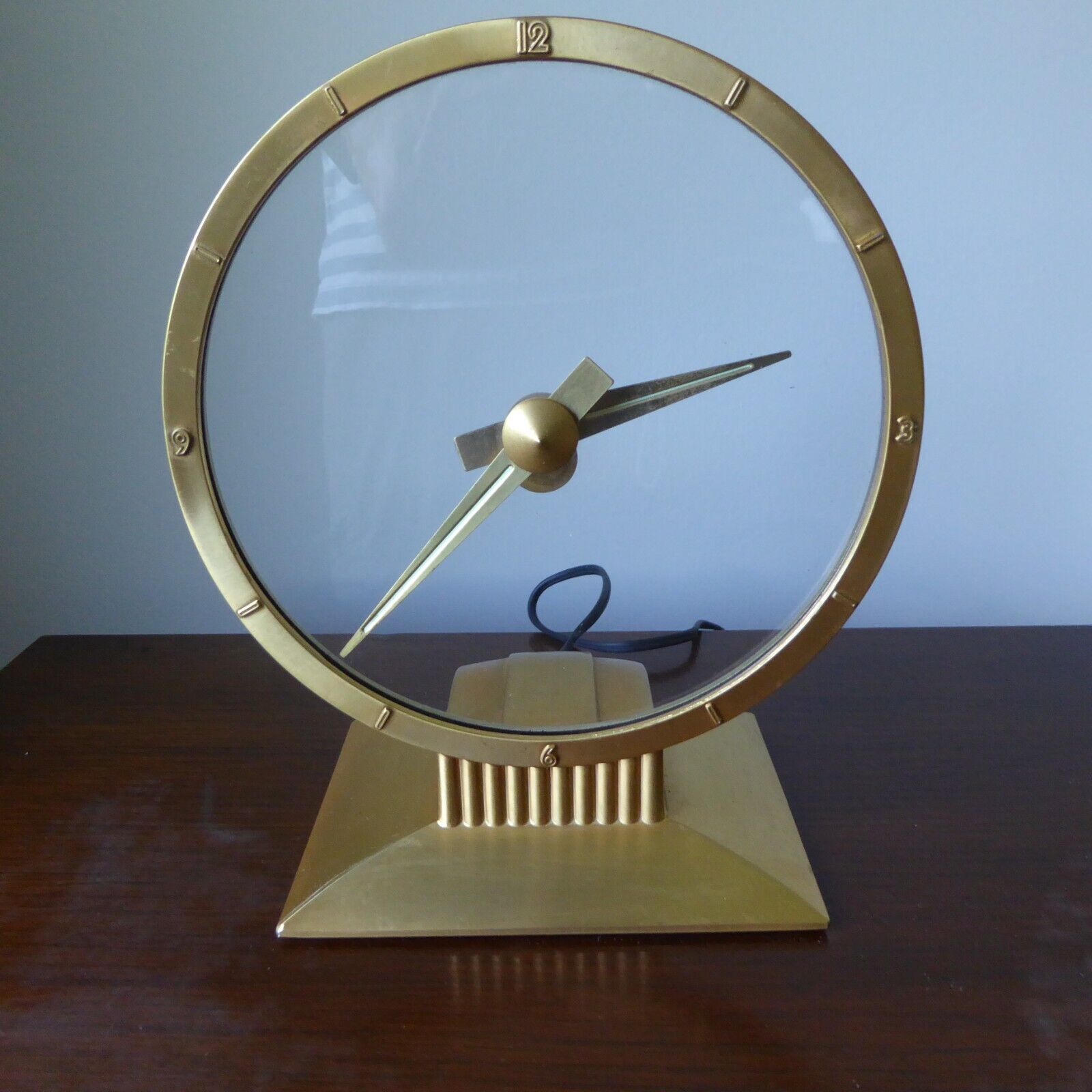 VTG Jefferson Golden Hour Electric Mystery Clock 1950s Mid-Century Working Quiet