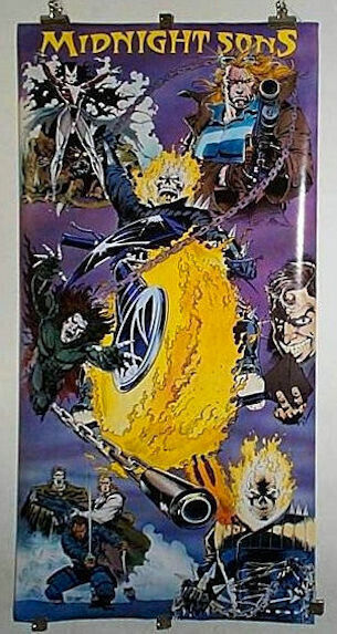 Vintage 1992 Ghost Rider door poster: 5 by 2 1/2 foot Marvel Comics 60x30 pin-up