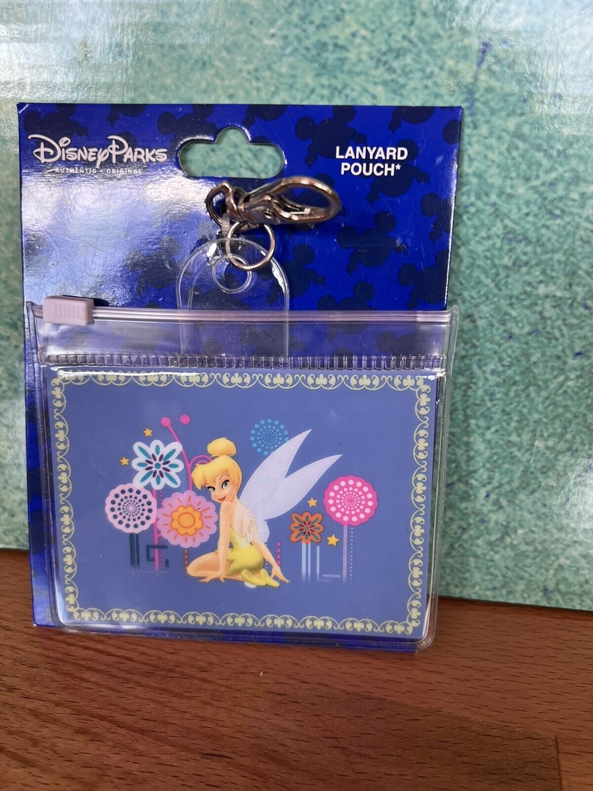 Disney Parks Tinkerbell Lanyard Pouch New On Card