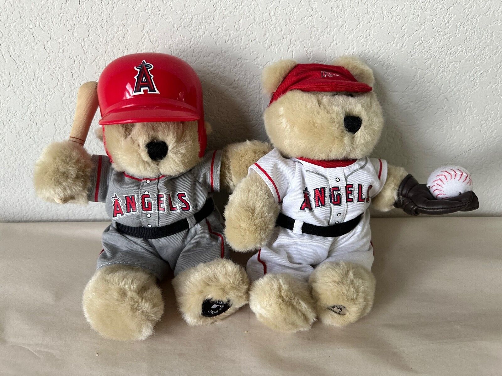 A Pair of Starbucks MLB Bearista bears of California Angels