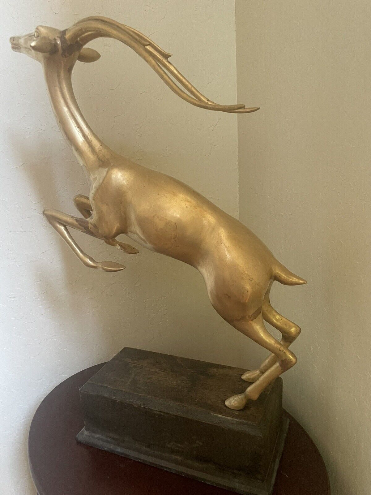 Stunning Antique Sculpture Frederick Cooper Chicago Brass Statue Antelope Deer;•