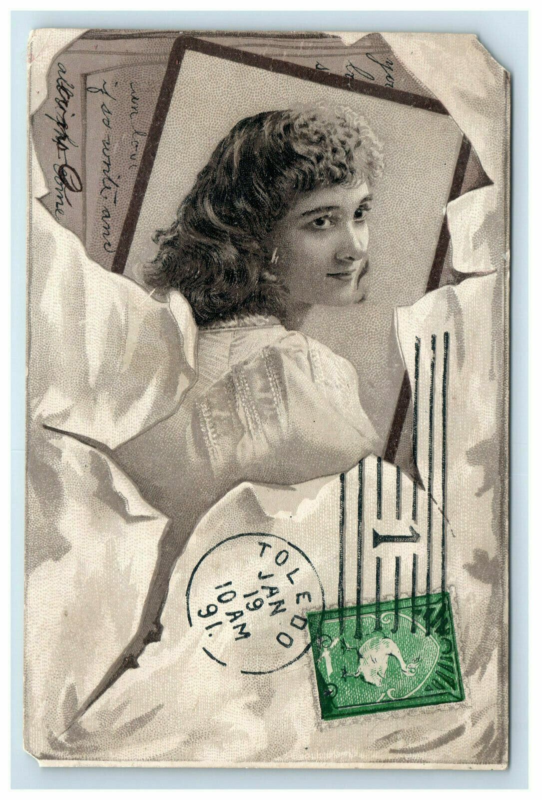 1891 Victorian Trade Card The crawdord Steam Laundry Bridgeport CT