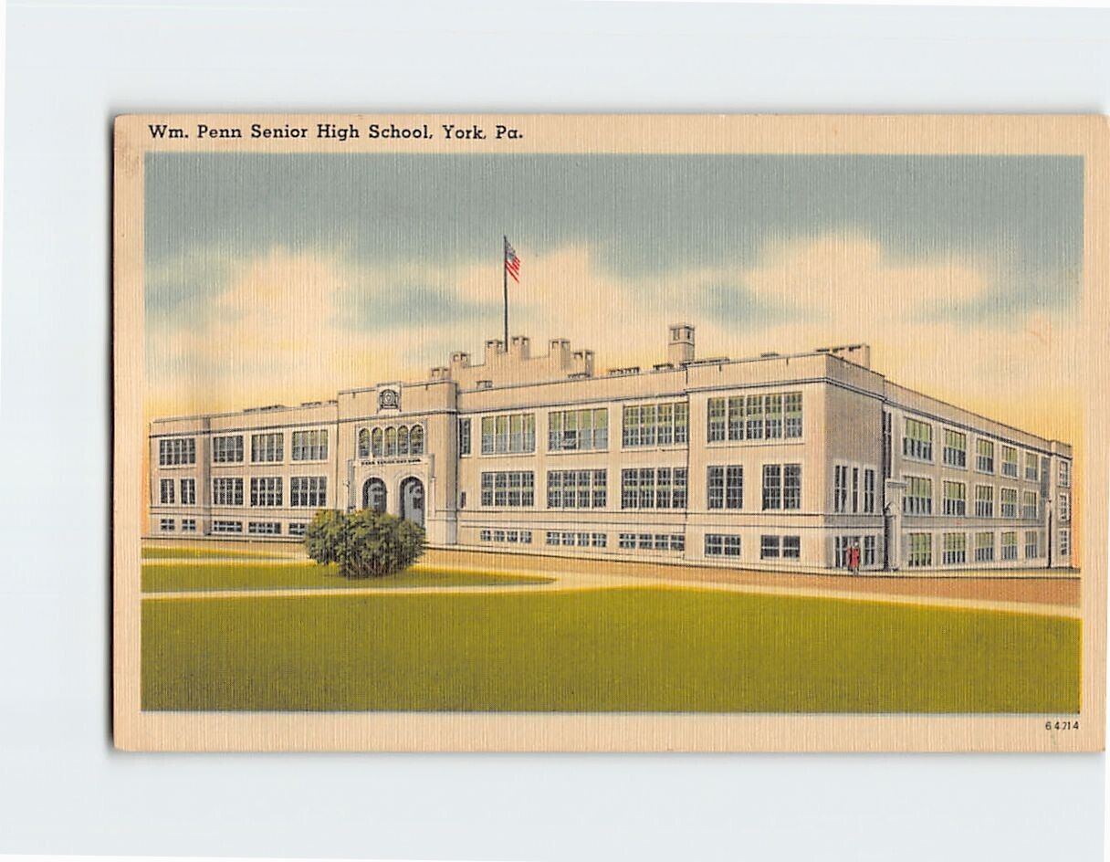 Postcard Wm Penn Senior High School York Pennsylvania USA