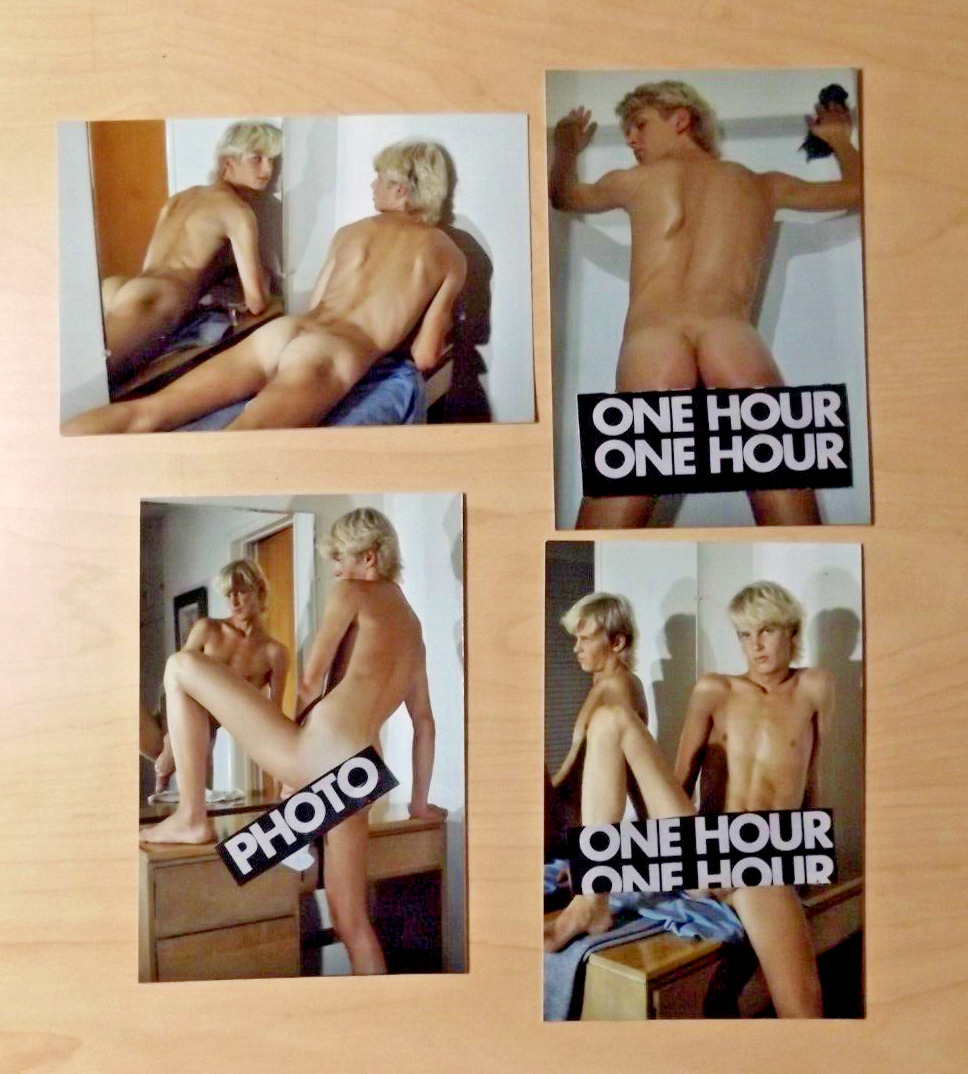 Set 4 Cir 1970s 80s College Nude Male Color Snapshot Mature Photo Art Gay Int