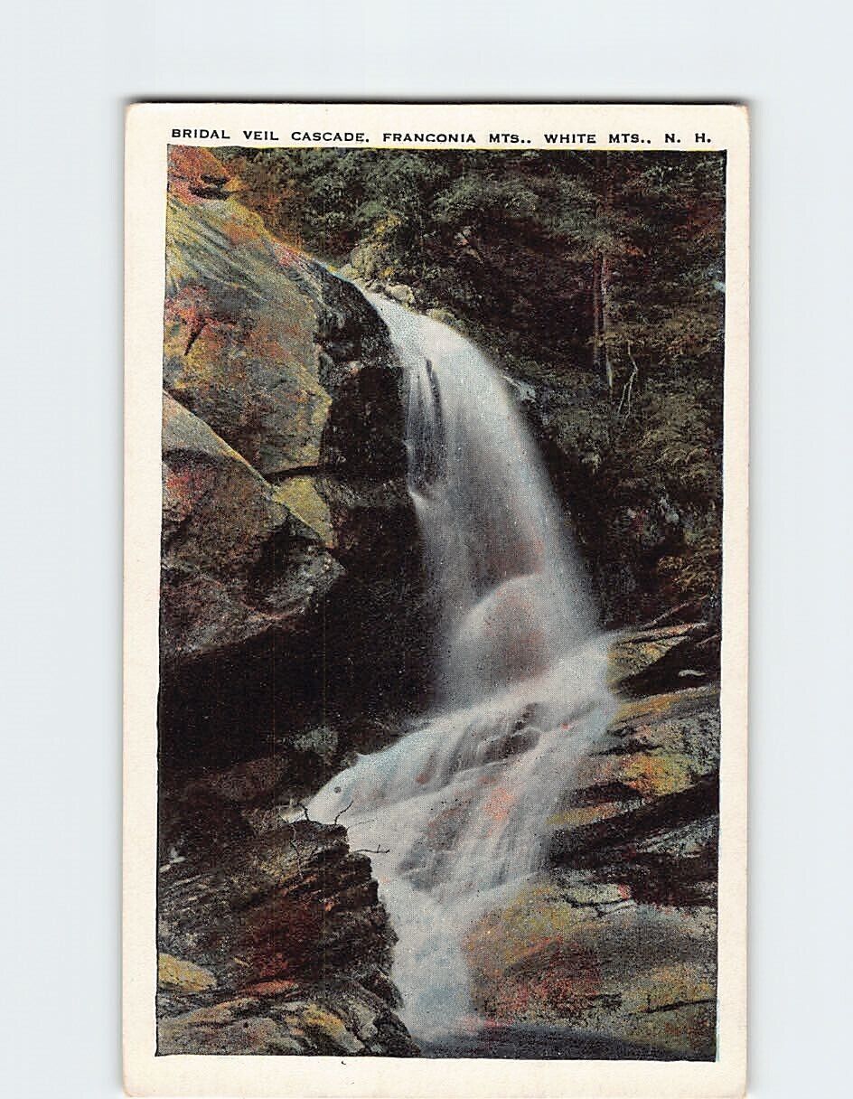 Postcard Bridal Veil Cascade Franconia Mountains White Mountains New Hampshire