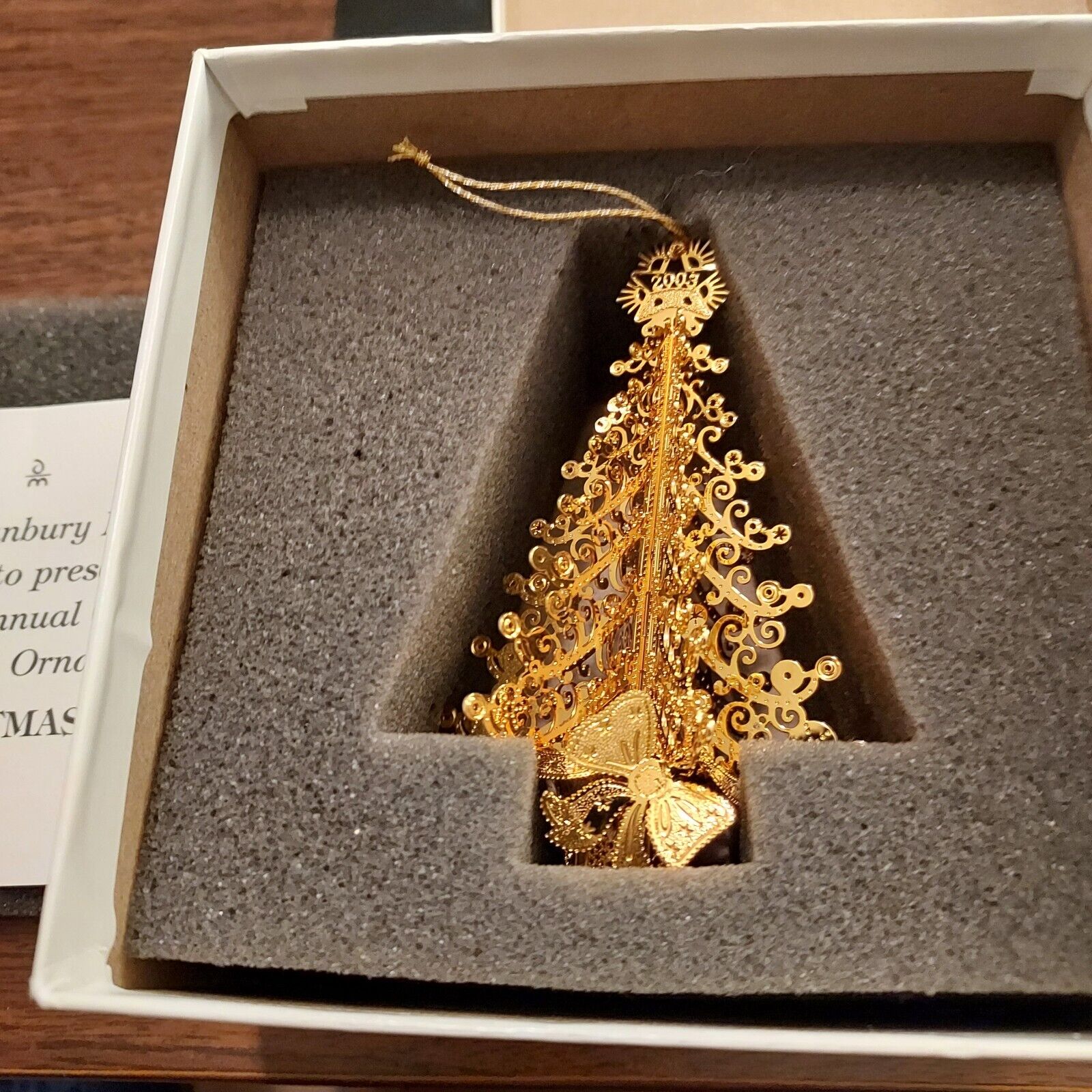 danbury mint christmas ornaments gold 2003 christmas tree