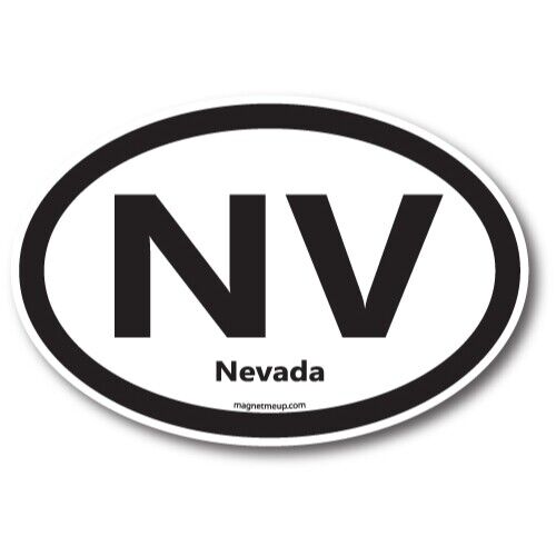 NV Nevada US State Oval Magnet Decal, 4x6 Inches, Automotive Magnet Car