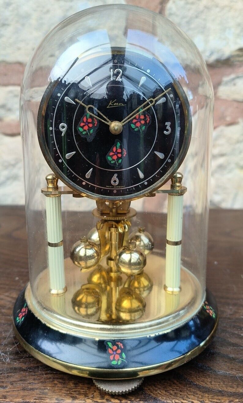 Scrumptious Vintage Kein Torsion Clock German Anniversary Art Mantel Clock 1970