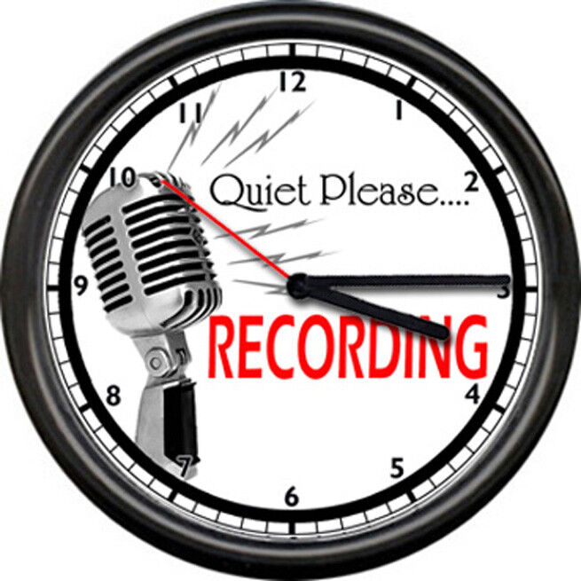 Recording Studio Microphone Record Sign Wall Clock #667