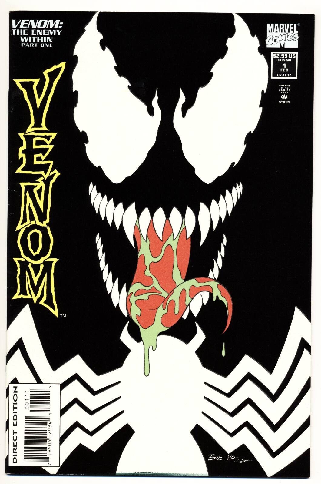 VEMON THE ENEMY WITHIN #1 F, Glow c, Direct Marvel Comics 1994 Stock Image