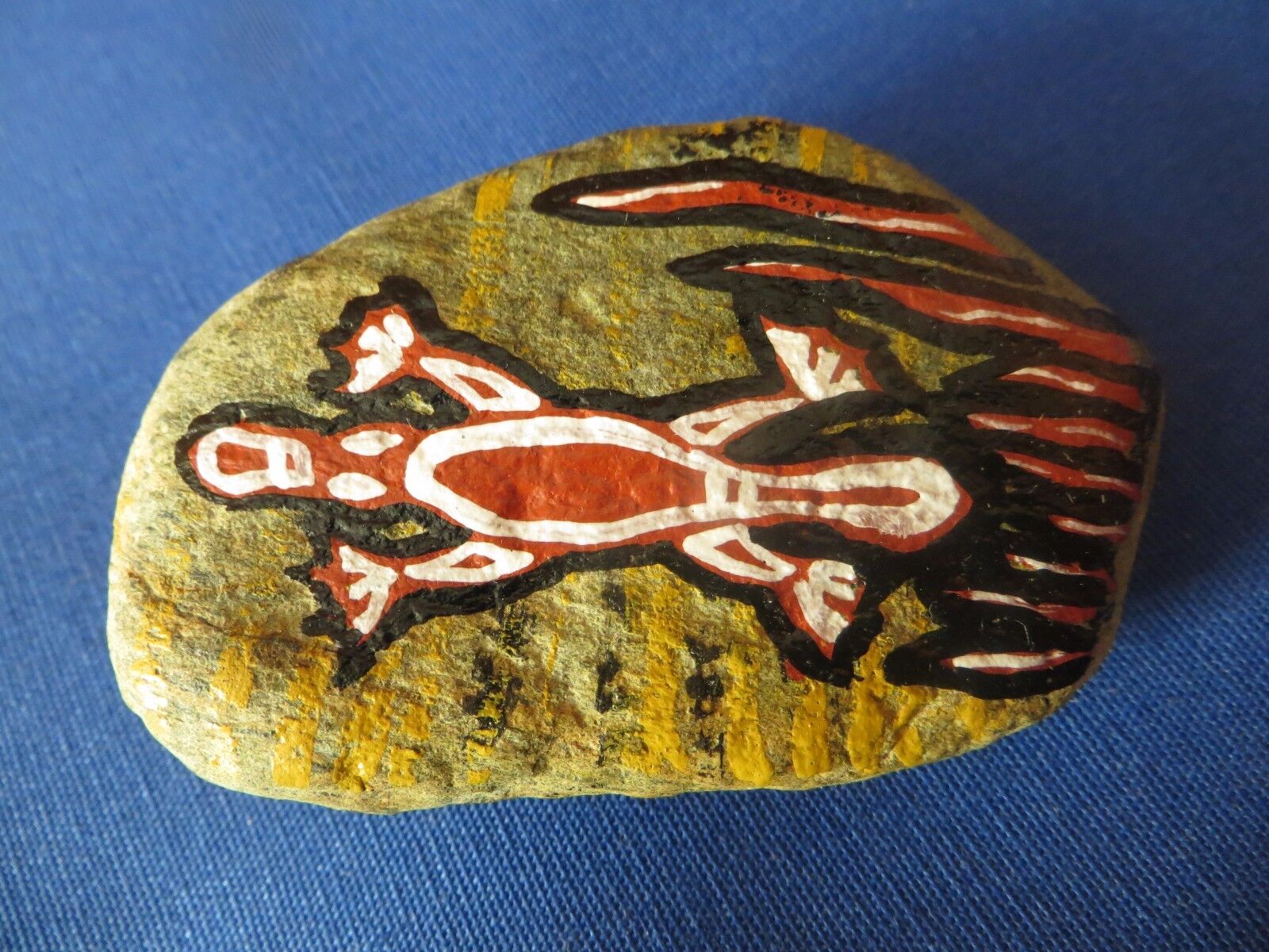 Authentic Australian Aboriginal Rain Forest Bama People Rock Platypus Painting 