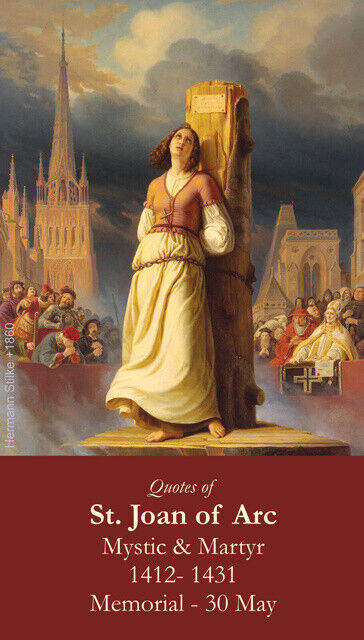 St. Joan of Arc LAMINATED Holy Card (5 pack) with Two Free Prayer Cards Included