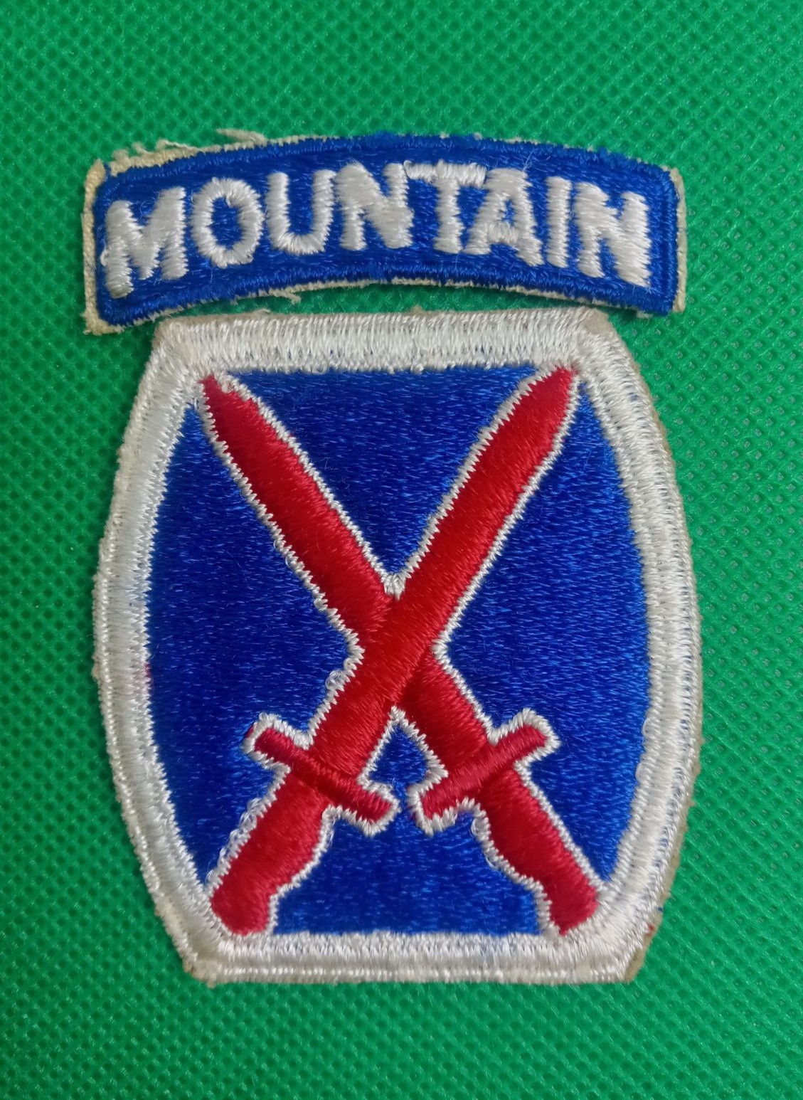 US Army Authentic WW2 10th Mountain Division w/detached Tab Patch