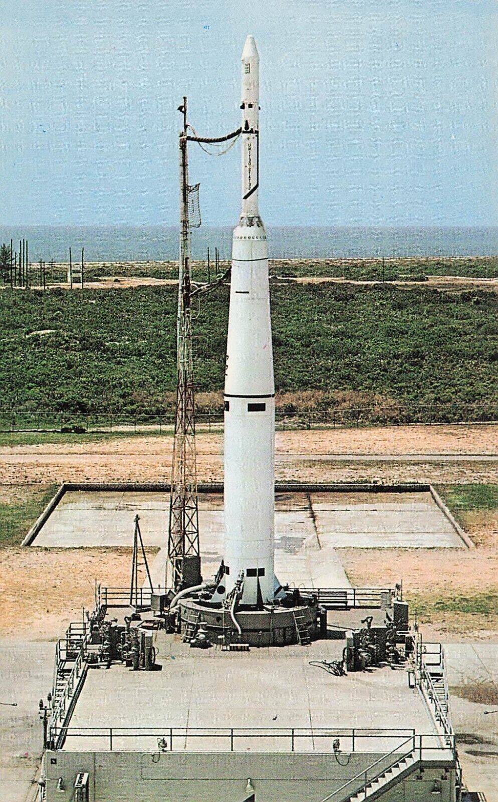 NASA Cape Canaveral FL Thor-Able Star Missile Rocket Launch Vtg Postcard D55