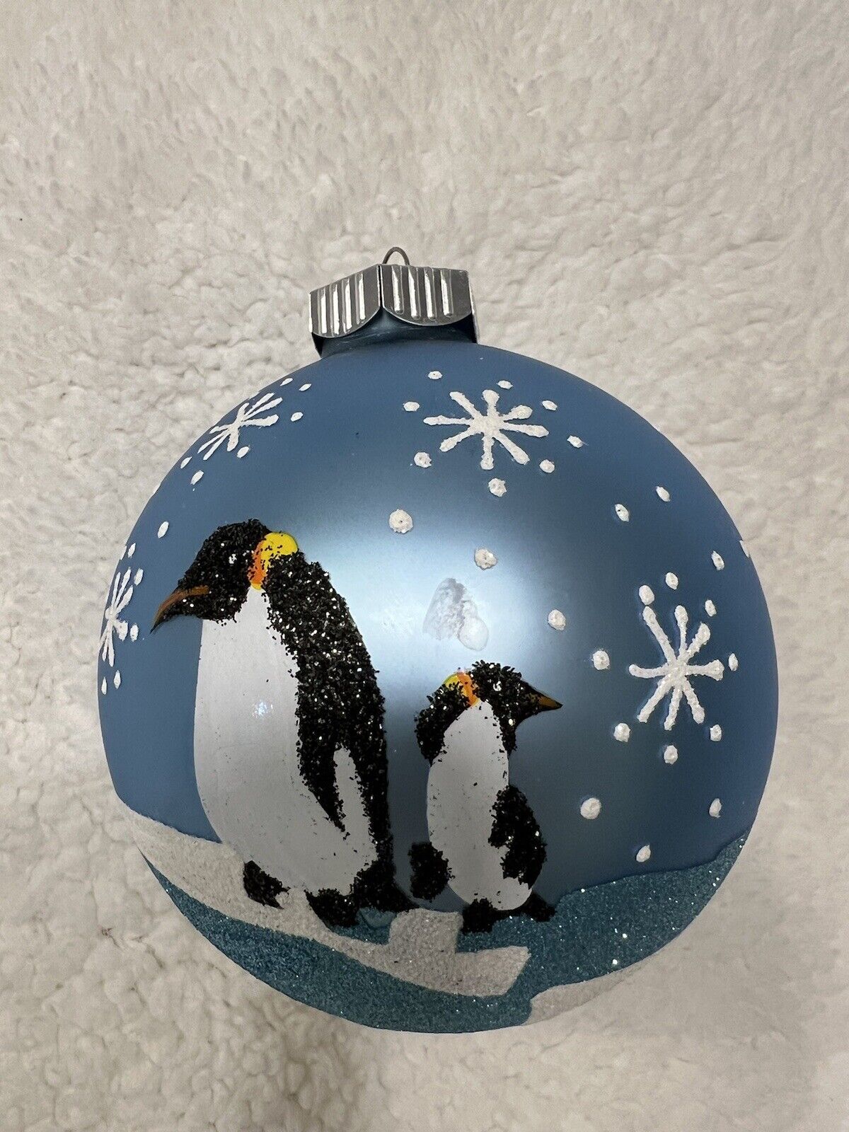 Celebrations By Christopher Radko Hand Painted Glass Penguin Christmas Ornament