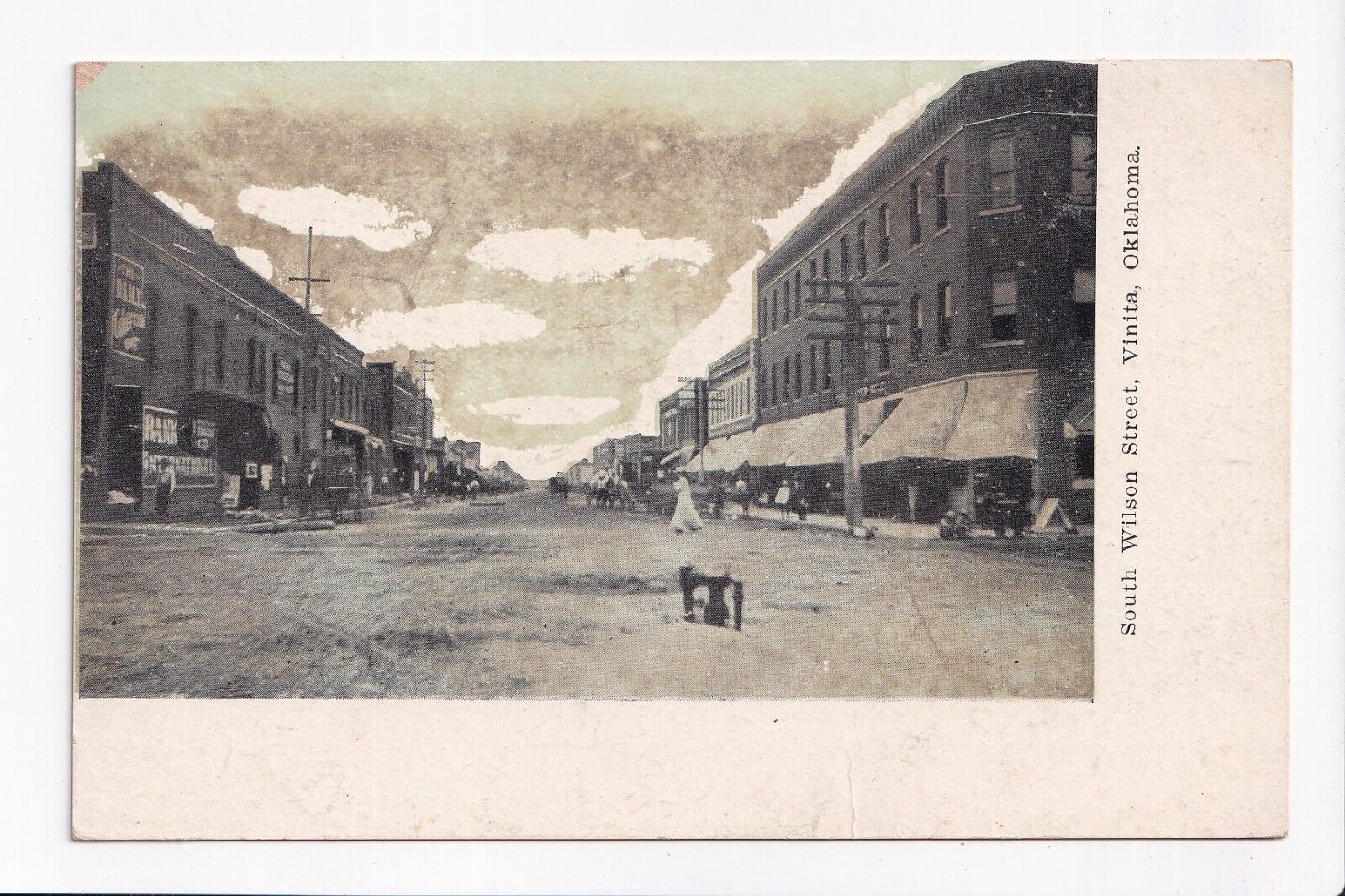 Vintage Postcard South Wilson Street Vinita Oklahoma
