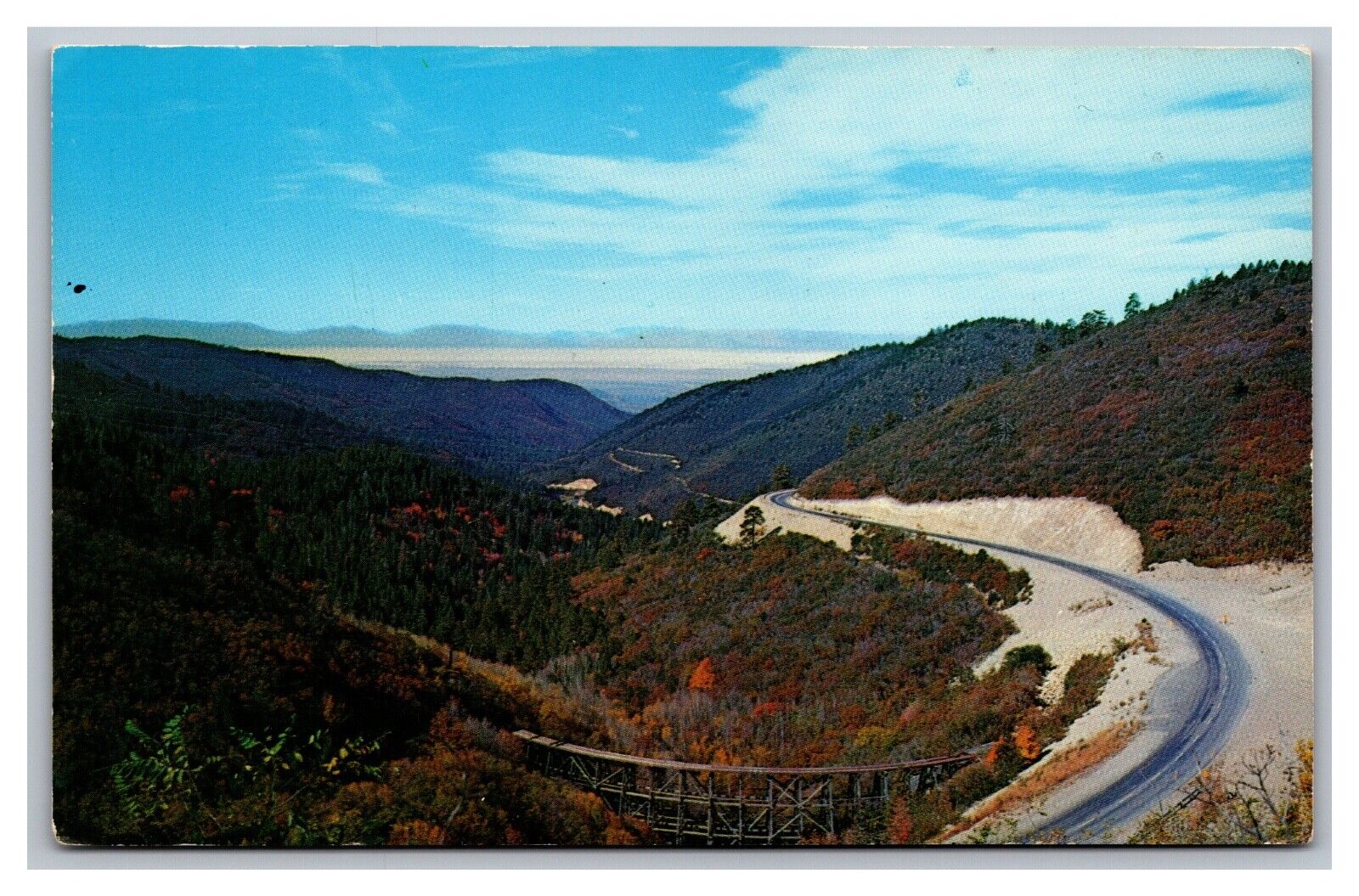 Scenic Roadway to Cloudcroft NM New Mexico Chrome Postcard Posted 1959