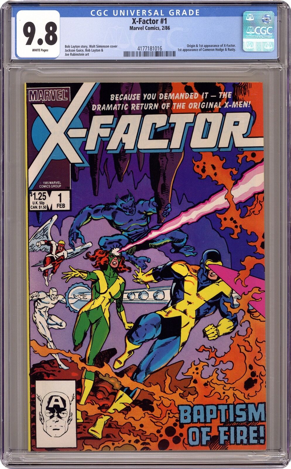 X-Factor 1D CGC 9.8 1986 4177181016 1st app. X-Factor