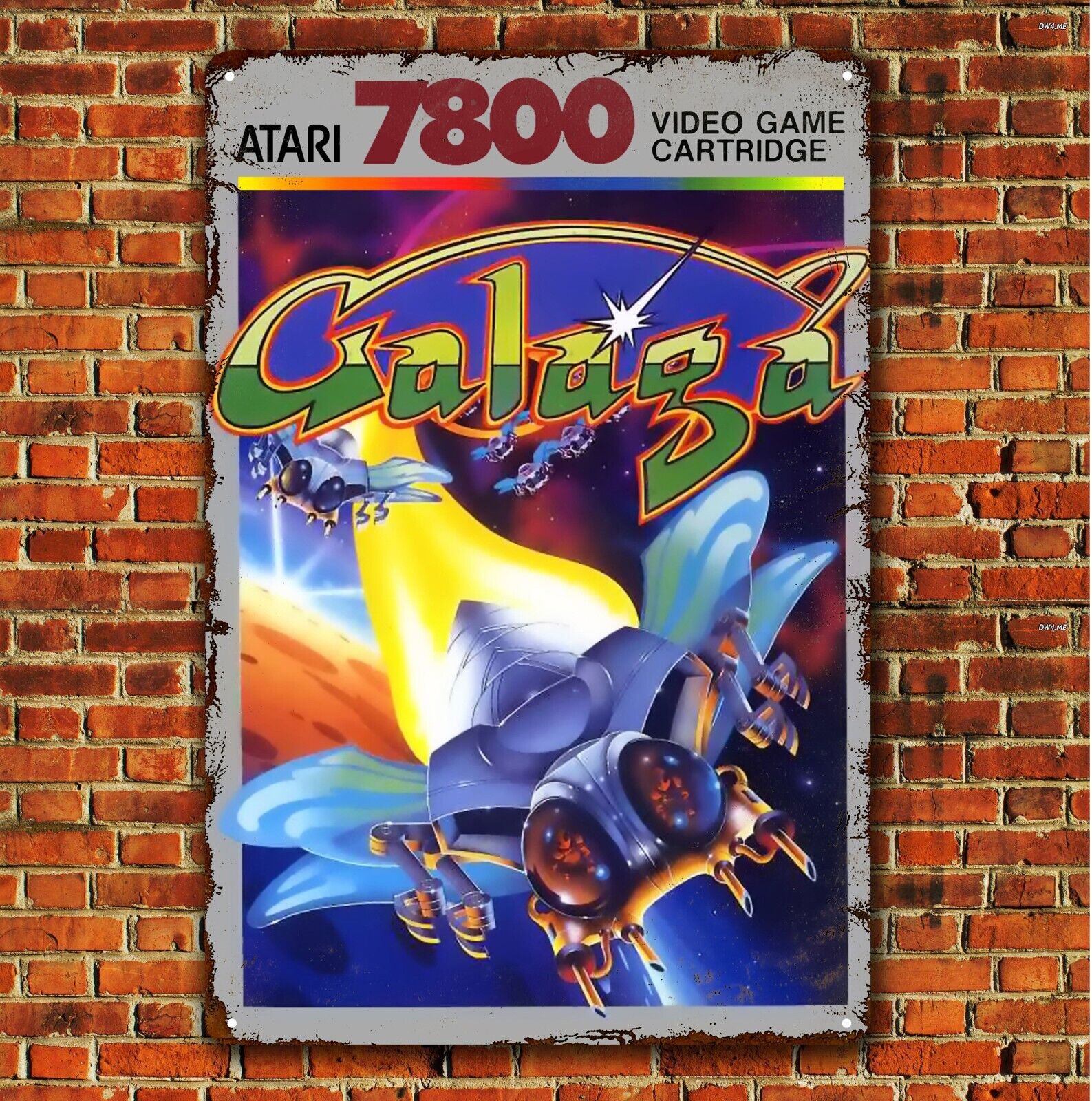 Galaga Video Game Metal Poster - Atari 7800 Collectable Tin Sign (8x12in)