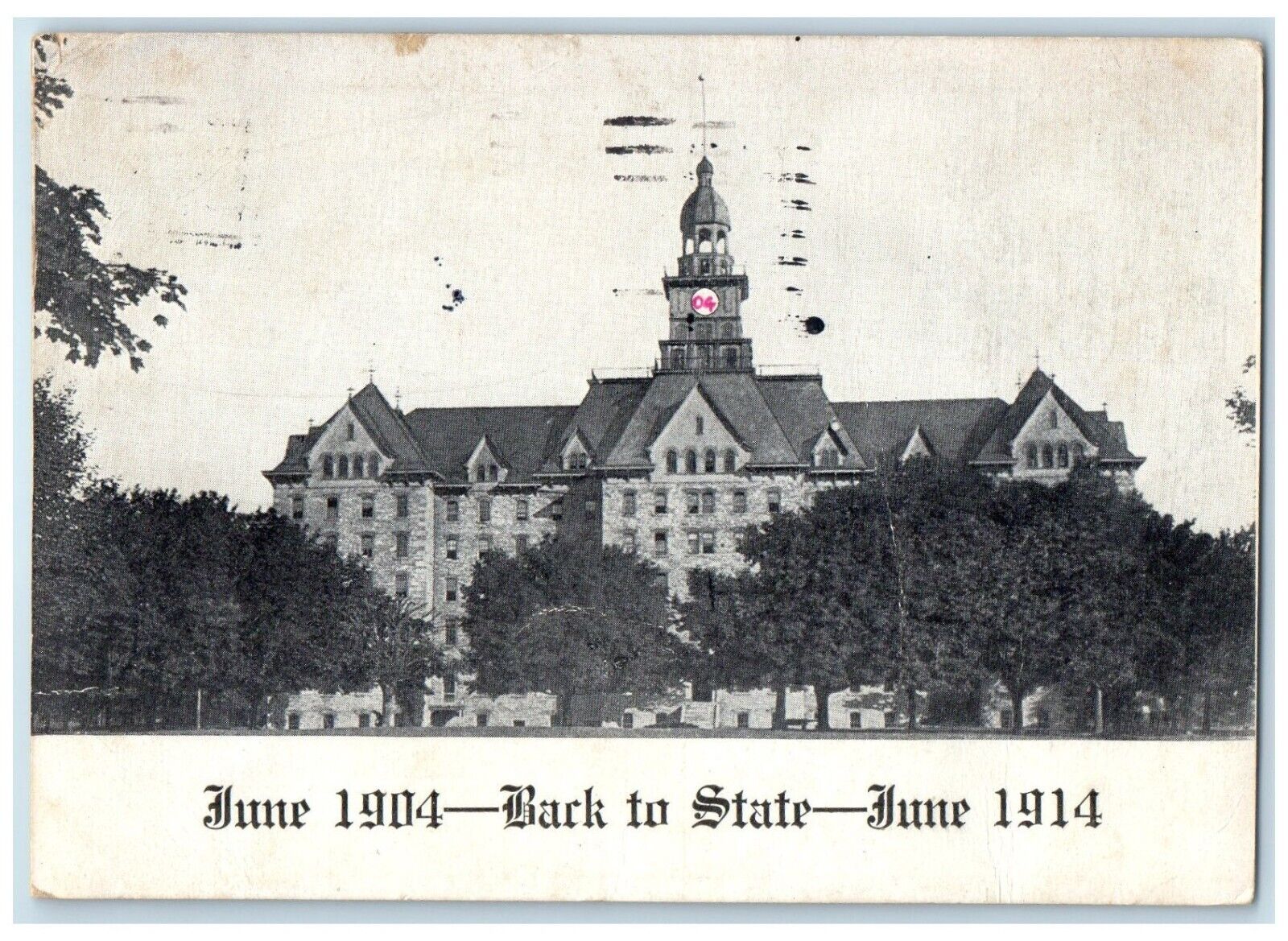 1913 Old Main State College PA Commencement Advertising Hudson NY Postcard
