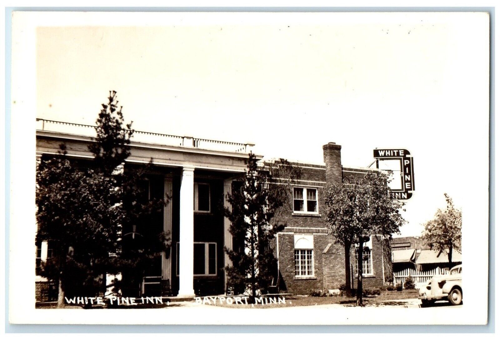c1940's White Pine Inn Hotel Bayport Minnesota MN Vintage RPPC Photo Postcard