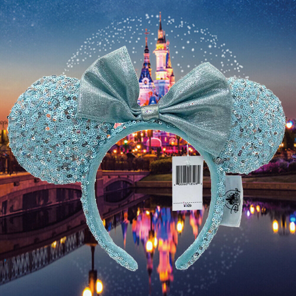 2024 Disney-Parks Ears Frozen Arendelle Aqua Minnie Ears Gift Girl Blue Headband