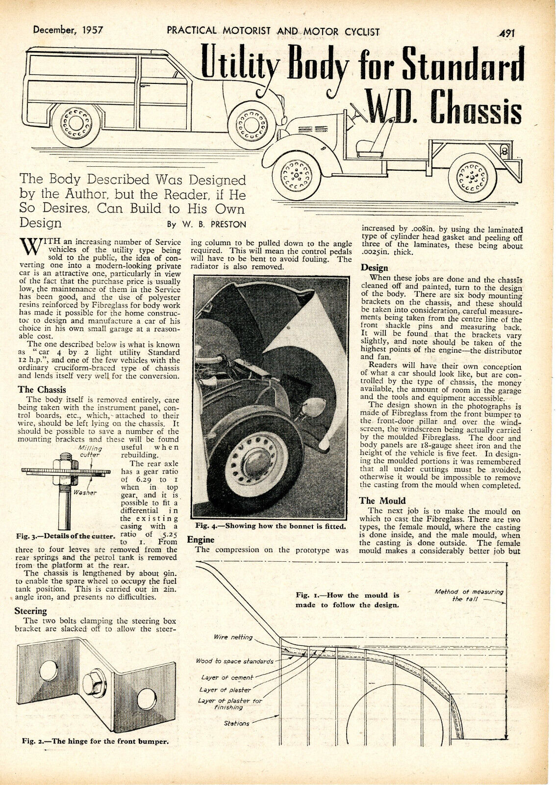 Utility Body  War Department  Standard Chassis W B Preston MMR 99  1957 article