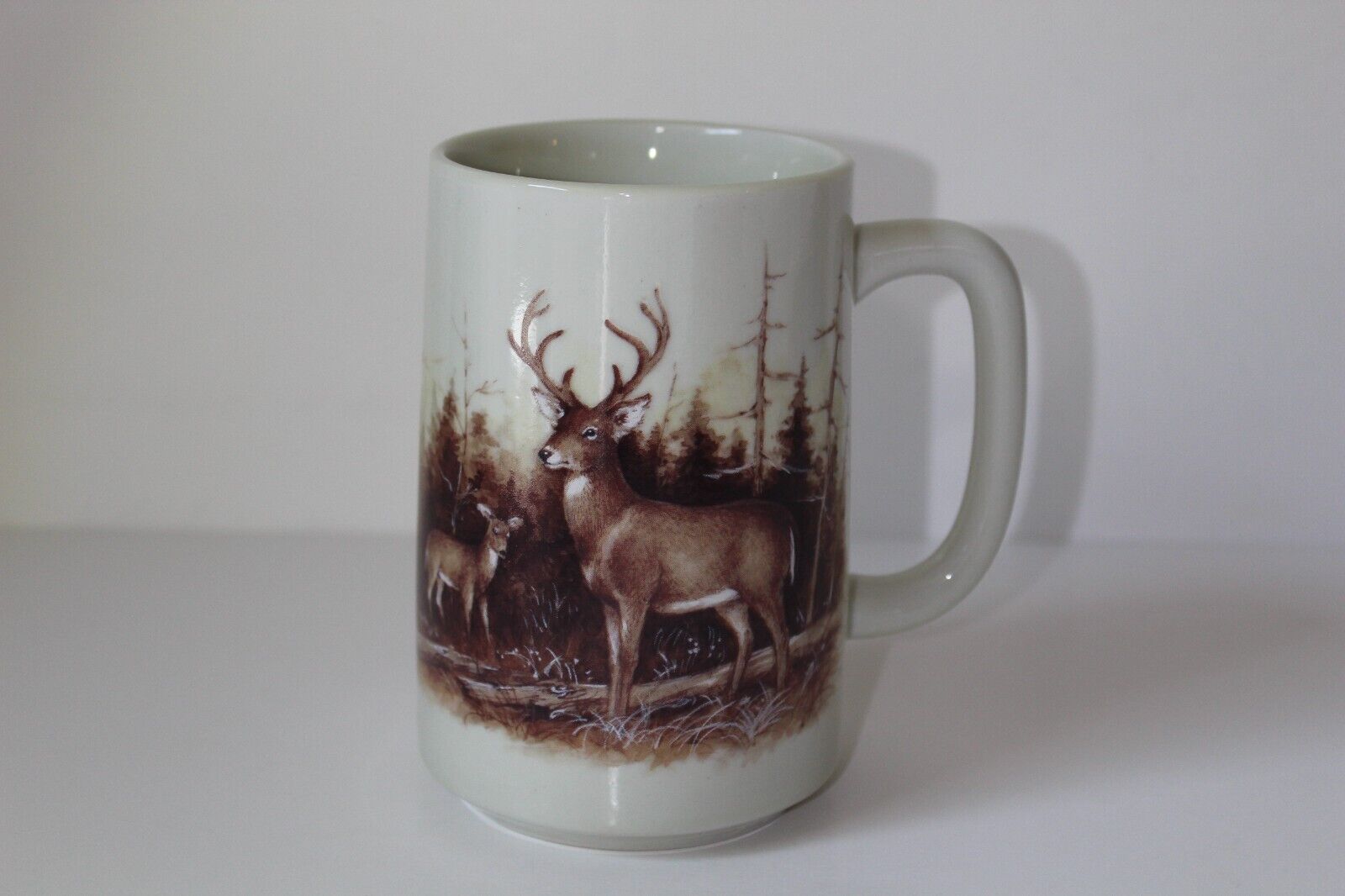 Vintage Otagiri Deer Scene 14 oz Ceramic Coffee Mug