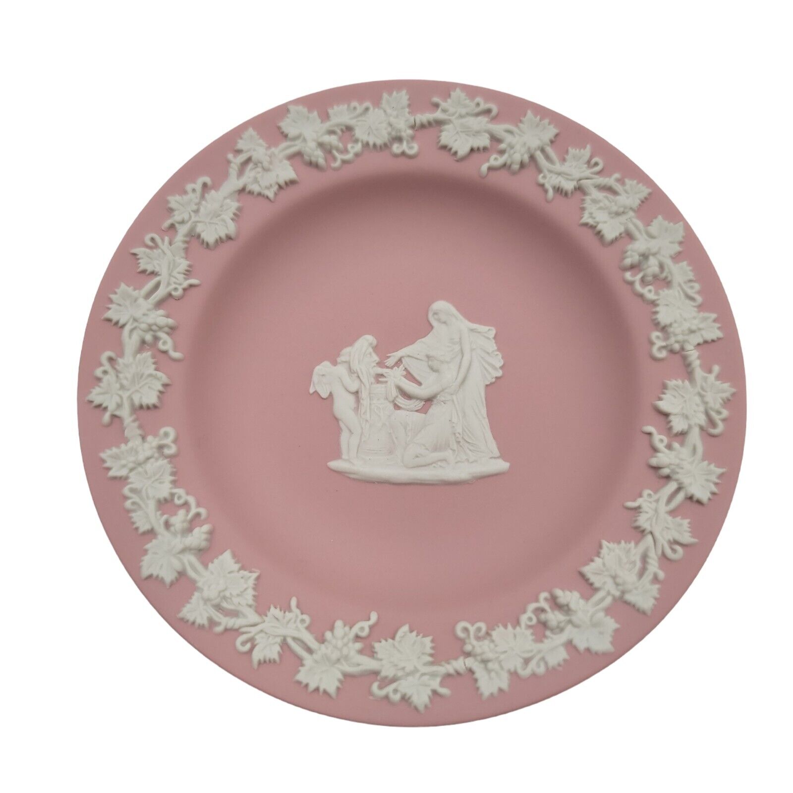 Wedgwood England Pink Mini Pin Trinket Dish Plate  4 3/8” Round